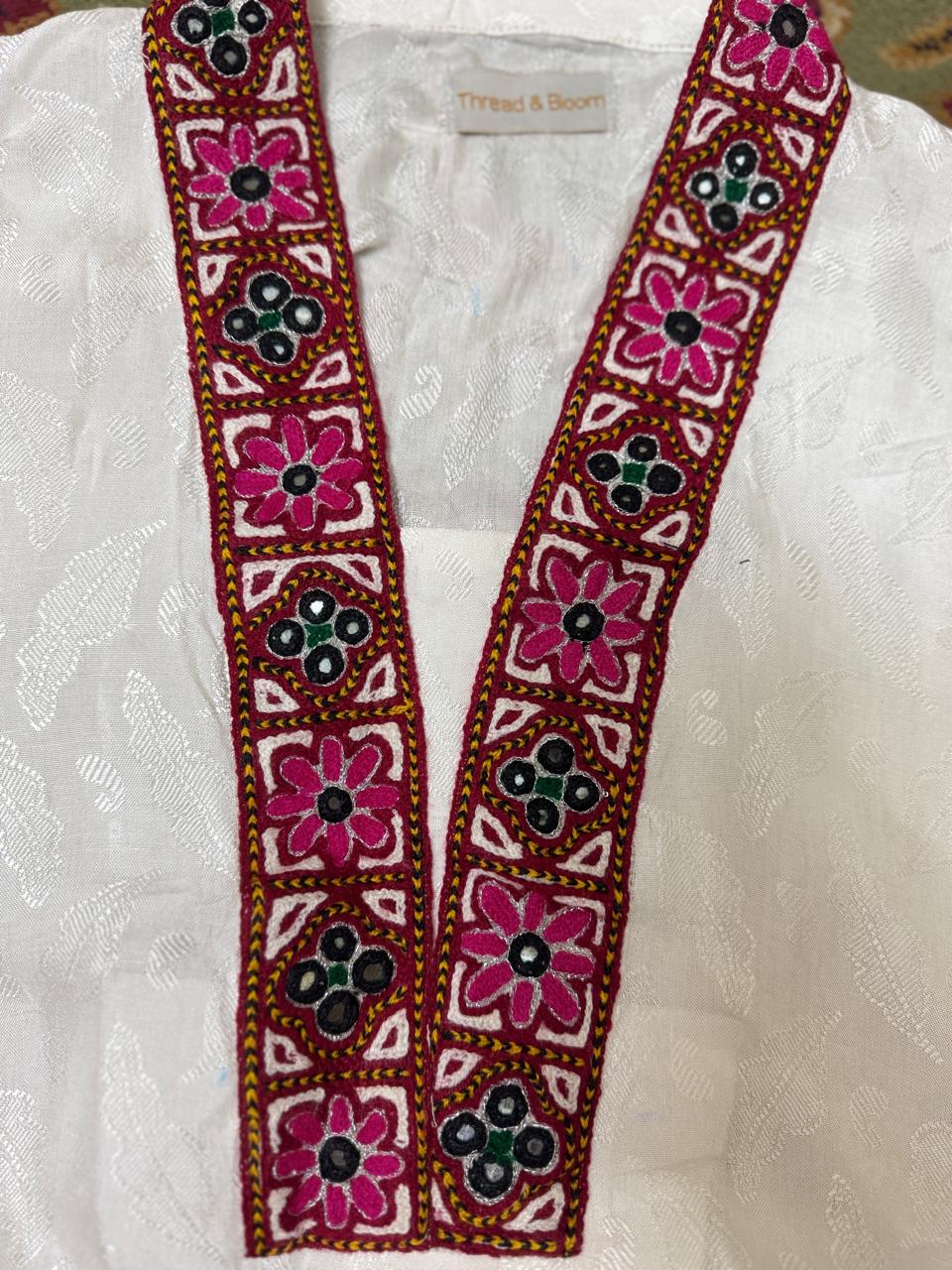 v shape Embroidered shirt